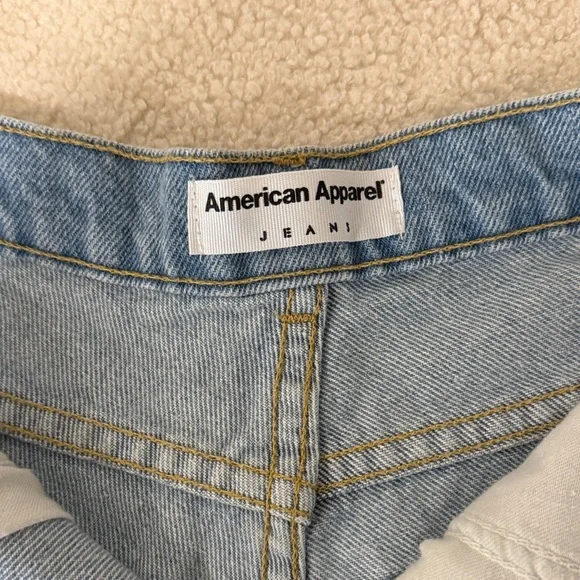 American Apparel High Waist Denim Blue Jean Shorts - Picture 3 of 4
